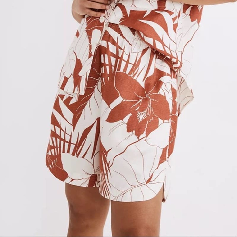 [Madewell] High Rise Pull-On Bermuda Shorts Tropical Vacation Floral NWT Sz XXL